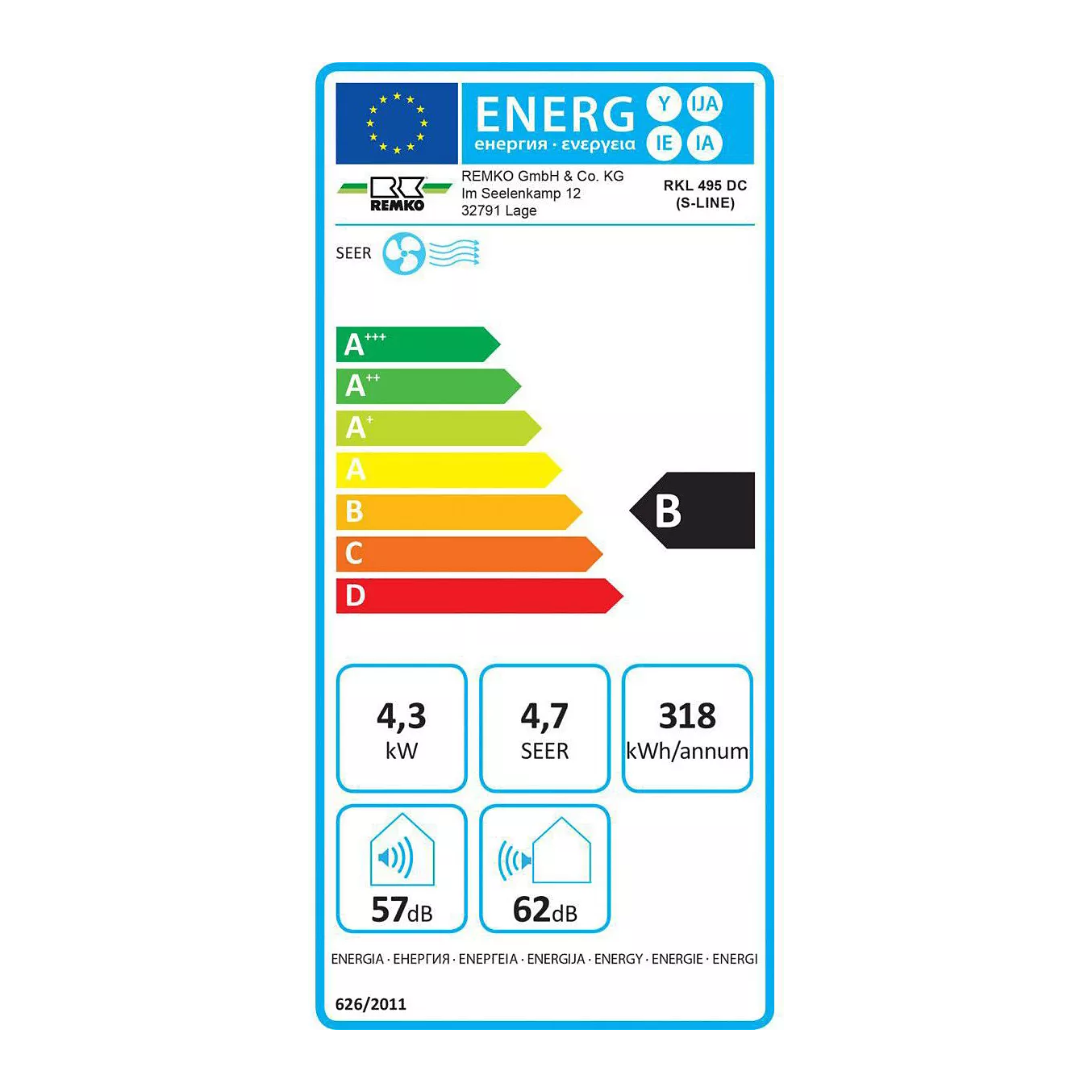 Climatiseur REMKO RKL 495 DC S-LINE (Ref 1616496)
